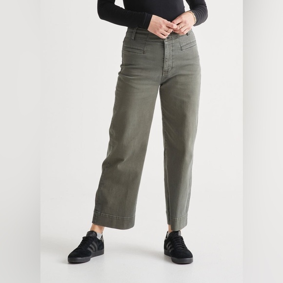 LuxTwill High Rise Trouser - Thyme | Duer - Picture 3 of 6